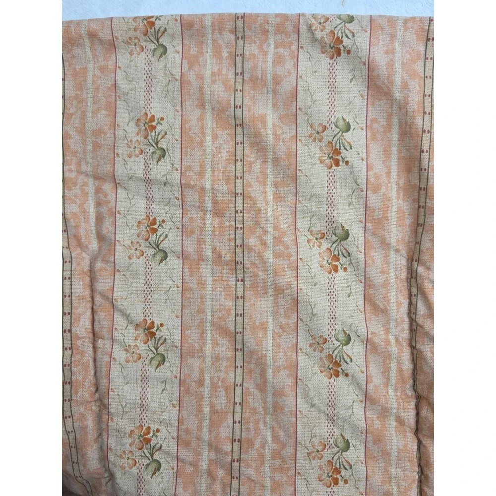 Vtg Ralph Lauren Home TRIANON Stripe Floral Comforter Peach Heritage Cotton KING